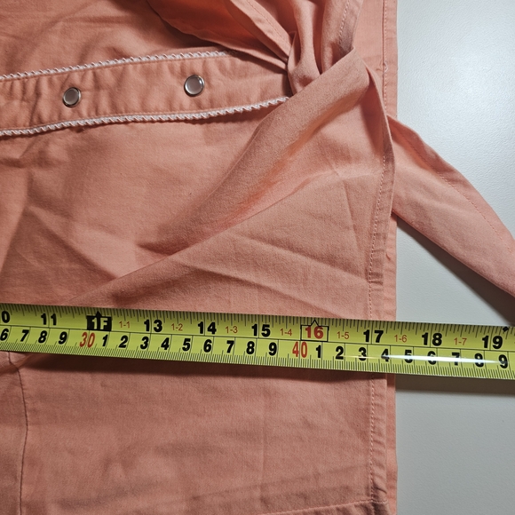 Roughrider Women's Sleeveless Orange Button-Down Tie Front Medium Shirt - Picture 6 of 6